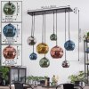 Ripoll Lampadario a sospensione, Lampada a sfera, Lampada a sospensione Blu, Cromo, Oro, Verde, Ramato, Grigio fumo, 8-Luci