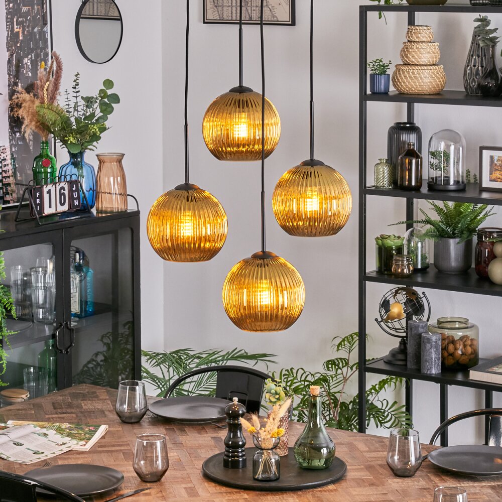 Koyoto Lampadario a sospensione, Lampada a sfera, Lampada a sospensione a cluster Oro, 4-Luci main product photo