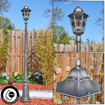 Lignac Lampione multibraccia, Illuminazione viale Nero, Argento, 1-Luce