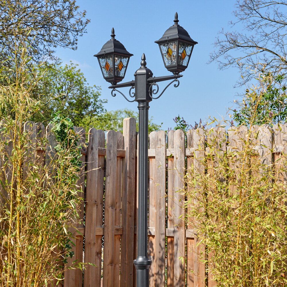 Naofe Lampione multibraccia, Illuminazione viale Nero, 2-Luci