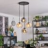 Ripoll Lampadario a sospensione, Lampada a sfera, Lampada a sospensione a cluster Ambrato, Chiaro, Grigio fumo, 4-Luci