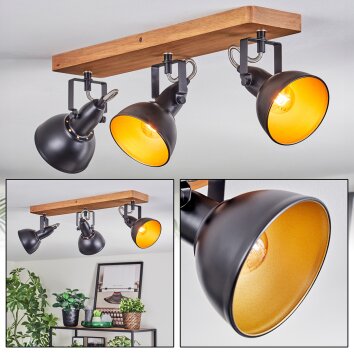 Hagan Plafoniera, Faretto da soffitto Écru, Nero, 3-Luci