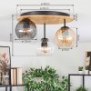 Koyoto Plafoniera, Lampada a sfera 40 cm Écru, Nero, 3-Luci