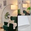 Bassagoda Lampada da terra, Lampade ad arco Cromo, Nero, 1-Luce, Paralume in tessuto