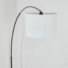 Bassagoda Lampada da terra, Lampade ad arco Cromo, Nero, 1-Luce, Paralume in tessuto