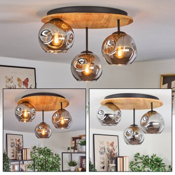 Ripoll Plafoniera, Lampada a sfera Écru, Nero, 3-Luci