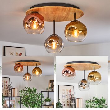 Ripoll Plafoniera, Lampada a sfera Écru, Nero, 3-Luci Ripoll Plafoniera, Lampada a sfera Écru, Nero, 3-Luci