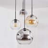 Ripoll Lampadario a sospensione, Lampada a sfera, Lampada a sospensione Ambrato, Cromo, Chiaro, Grigio fumo, 4-Luci
