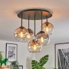 Koyoto Plafoniera, Lampada a sfera 45 cm Ambrato, Chiaro, Grigio fumo, 5-Luci