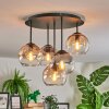 Koyoto Plafoniera, Lampada a sfera 45 cm Ambrato, Chiaro, Grigio fumo, 5-Luci