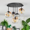 Koyoto Plafoniera, Lampada a sfera 45 cm Ambrato, Chiaro, Grigio fumo, 5-Luci