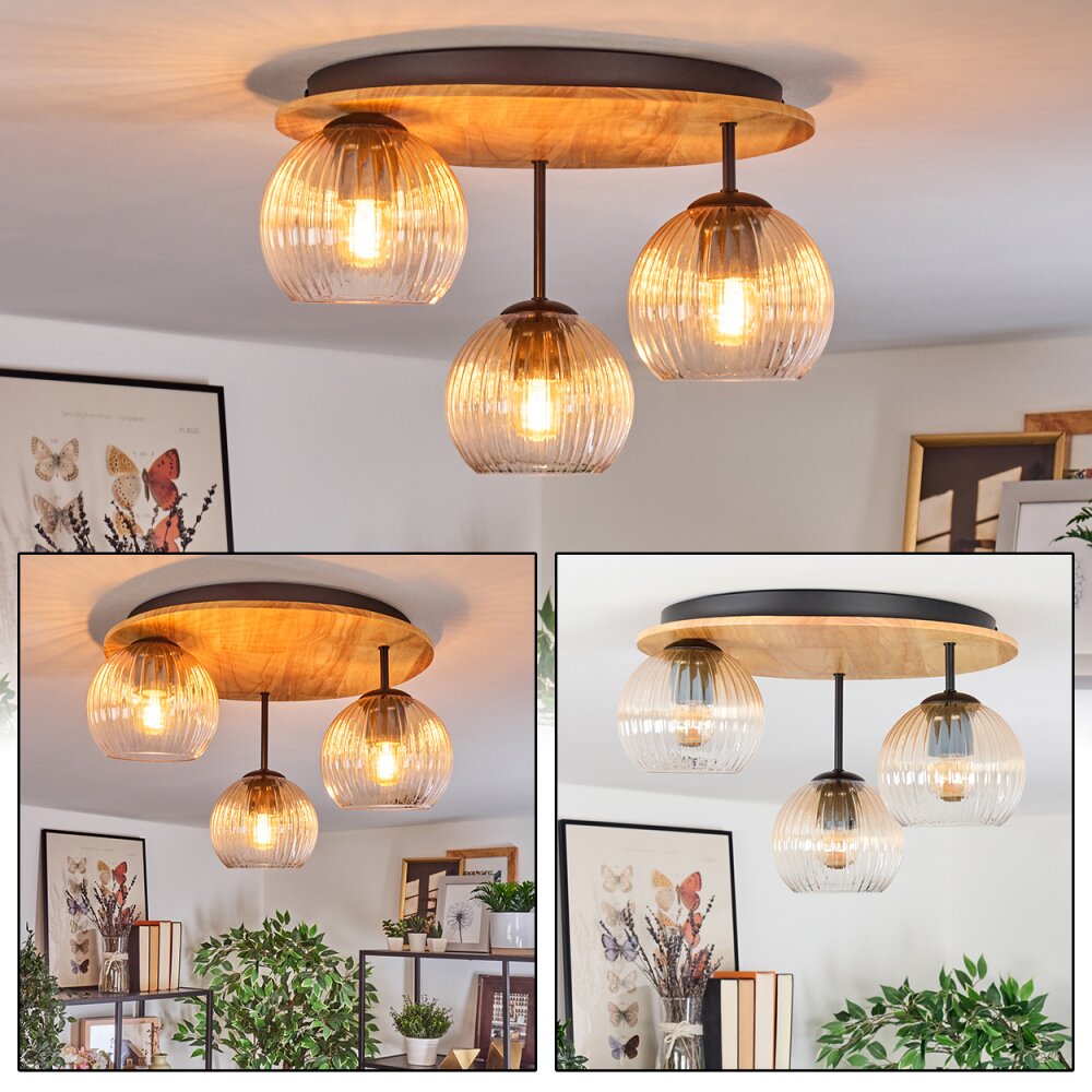 Koyoto Plafoniera, Lampada a sfera 40 cm Écru, Nero, 3-Luci main product photo