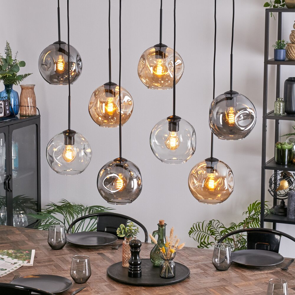 Ripoll Lampadario a sospensione, Lampada a sfera, Lampada a sospensione Ambrato, Chiaro, Grigio fumo, 8-Luci main product photo