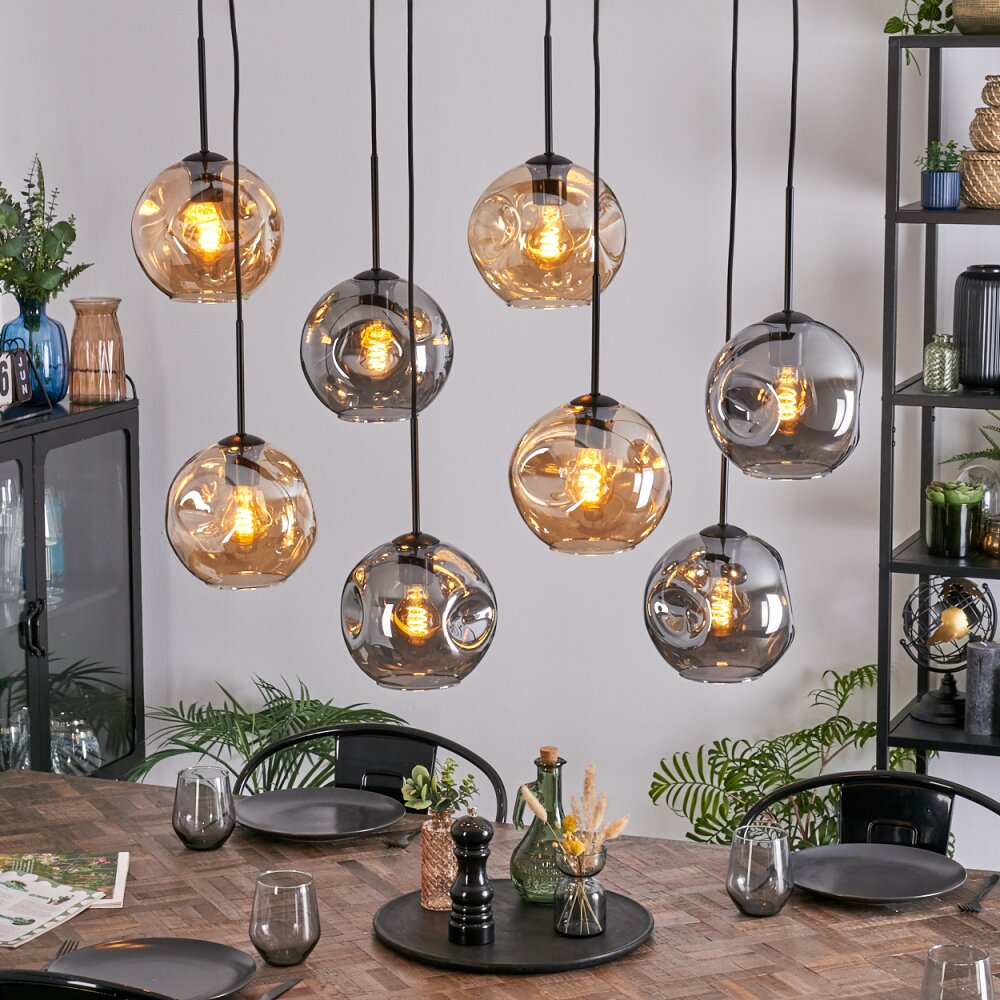 Ripoll Lampadario a sospensione, Lampada a sfera, Lampada a sospensione Ambrato, Grigio fumo, 8-Luci main product photo