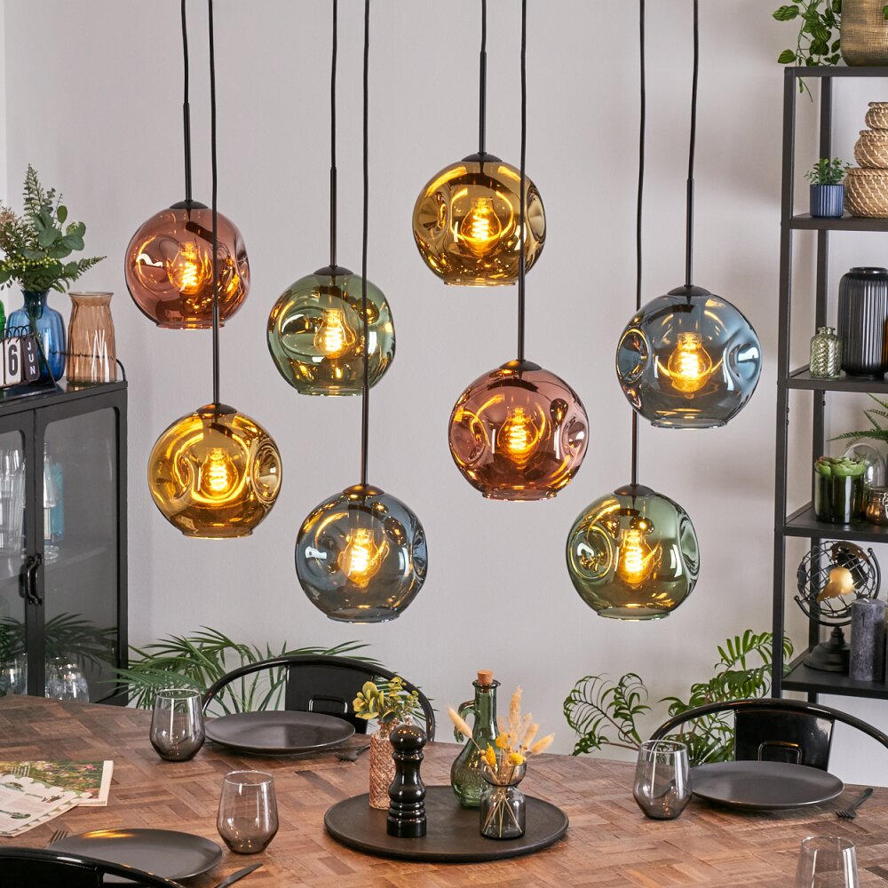Ripoll Lampadario a sospensione, Lampada a sfera, Lampada a sospensione Blu, Oro, Verde, Ramato, 8-Luci main product photo