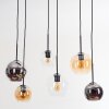 Koyoto Lampadario a sospensione, Lampada a sfera, Lampada a sospensione Ambrato, Cromo, Chiaro, Grigio fumo, 6-Luci