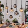 Gastor Lampadario a sospensione, Lampada a sfera, Lampada a sospensione Ambrato, Chiaro, Grigio fumo, 8-Luci