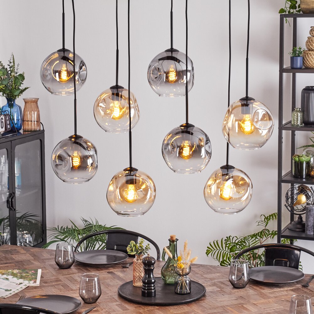 Ripoll Lampadario a sospensione, Lampada a sfera, Lampada a sospensione Ambrato, Chiaro, Grigio fumo, 8-Luci main product photo