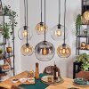 Koyoto Lampadario a sospensione, Lampada a sfera, Lampada a sospensione Ambrato, Chiaro, Grigio fumo, 6-Luci