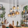 Koyoto Lampadario a sospensione, Lampada a sfera, Lampada a sospensione Ambrato, Chiaro, Grigio fumo, 6-Luci