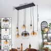 Koyoto Lampadario a sospensione, Lampada a sfera, Lampada a sospensione Ambrato, Chiaro, Grigio fumo, 6-Luci