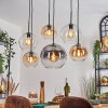 Koyoto Lampadario a sospensione, Lampada a sfera, Lampada a sospensione Ambrato, Chiaro, Grigio fumo, 6-Luci