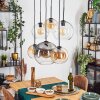 Koyoto Lampadario a sospensione, Lampada a sfera, Lampada a sospensione Ambrato, Chiaro, Grigio fumo, 6-Luci