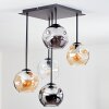 Ripoll Plafoniera, Lampada a sfera Ambrato, Chiaro, Grigio fumo, 5-Luci