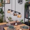 Koyoto Lampadario a sospensione, Lampada a sfera, Lampada a sospensione Ambrato, Cromo, Chiaro, Grigio fumo, 4-Luci