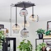 Koyoto Plafoniera, Lampada a sfera Ambrato, Chiaro, Grigio fumo, 5-Luci