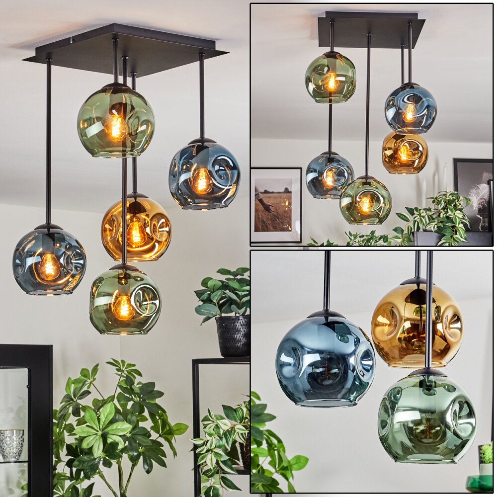 Ripoll Plafoniera, Lampada a sfera Blu, Oro, Verde, 5-Luci main product photo