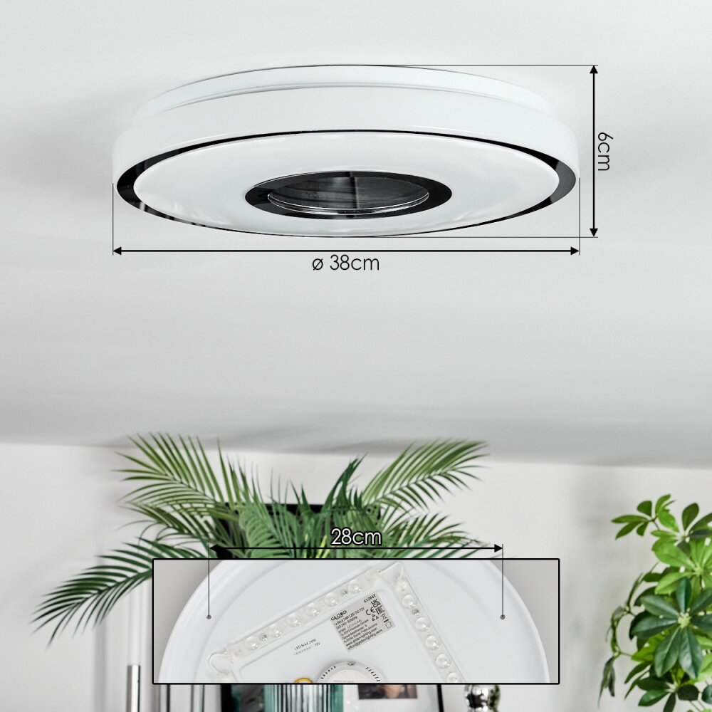 Loron Plafoniera, Panel LED Argento, Bianco, 1-Luce