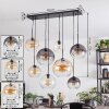Koyoto Lampadario a sospensione, Lampada a sfera, Lampada a sospensione Antracite, Argento, Bianco, 8-Luci