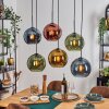 Koyoto Lampadario a sospensione, Lampada a sfera, Lampada a sospensione Blu, Oro, Verde, Ramato, 6-Luci