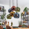 Koyoto Lampadario a sospensione, Lampada a sfera, Lampada a sospensione Blu, Oro, Verde, Ramato, 6-Luci