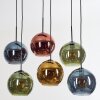 Koyoto Lampadario a sospensione, Lampada a sfera, Lampada a sospensione Blu, Oro, Verde, Ramato, 6-Luci