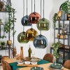Koyoto Lampadario a sospensione, Lampada a sfera, Lampada a sospensione Blu, Oro, Verde, Ramato, 6-Luci
