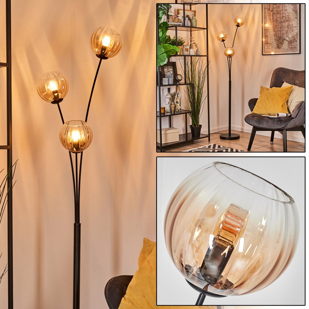 Koyoto Lampada a sfera, Lampada da terra Ambrato, Chiaro, 3-Luci main product photo