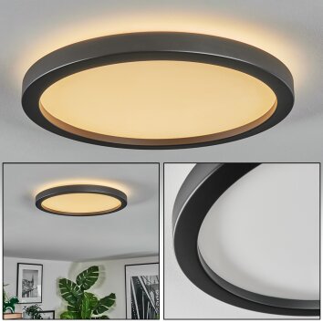 Xarel Plafoniera, Panel LED Nero, 1-Luce