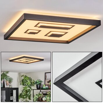 Ilyan Plafoniera, Panel LED Nero, 1-Luce