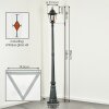 Hongkong Lampione multibraccia, Illuminazione viale Verde, Nero, 1-Luce