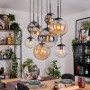 Gastor Lampadario a sospensione, Lampada a sfera, Lampada a sospensione Ambrato, Chiaro, Grigio fumo, 8-Luci