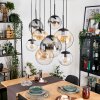 Gastor Lampadario a sospensione, Lampada a sfera, Lampada a sospensione Ambrato, Chiaro, Grigio fumo, 8-Luci