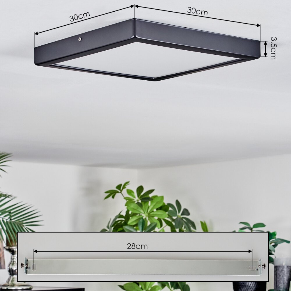 Isela Plafoniera, Panel LED Nero, 1-Luce