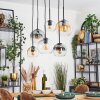 Koyoto Lampadario a sospensione, Lampada a sfera, Lampada a sospensione Ambrato, Chiaro, Grigio fumo, 6-Luci