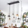 Koyoto Lampadario a sospensione, Lampada a sfera, Lampada a sospensione Ambrato, Chiaro, Grigio fumo, 6-Luci