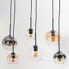Koyoto Lampadario a sospensione, Lampada a sfera, Lampada a sospensione Ambrato, Chiaro, Grigio fumo, 6-Luci