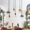 Koyoto Lampadario a sospensione, Lampada a sfera, Lampada a sospensione Ambrato, Chiaro, Grigio fumo, 6-Luci