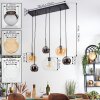 Koyoto Lampadario a sospensione, Lampada a sfera, Lampada a sospensione Ambrato, Cromo, Chiaro, Grigio fumo, 6-Luci