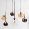 Koyoto Lampadario a sospensione, Lampada a sfera, Lampada a sospensione Ambrato, Cromo, Chiaro, Grigio fumo, 6-Luci